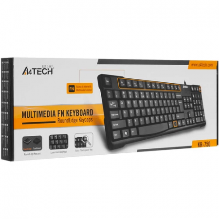 Клавиатура проводная A4Tech KR-750 чёрный