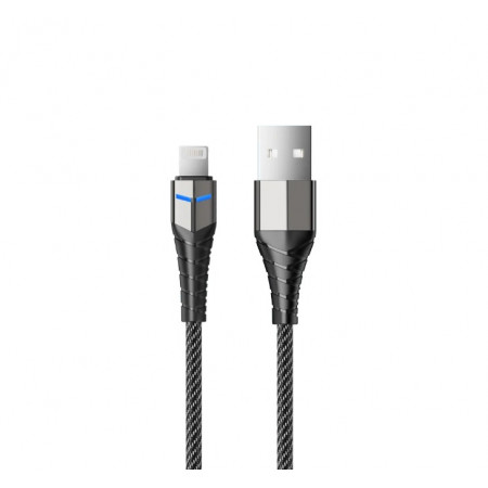 Кабель Lightning 8-pin - USB 2.0 Type-A Accesstyle AL24-F100LED 1 м черный/серый