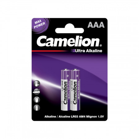 Батарейка Camelion AAA [LR03] LR03-BP2UT 2 шт фиолетовый