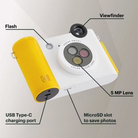 Фотоаппарат моментальной печати Kodak Smile+ (RODSMPCAMW) белый