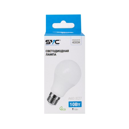 Лампочка SVC LED A60-10W-E27-4000K белый