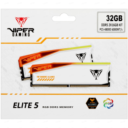 Оперативная память Patriot Memory VIPER ELITE 5 RGB TUF GAMING ALLIANCE (PVER532G60C36KT) 32 ГБ белый