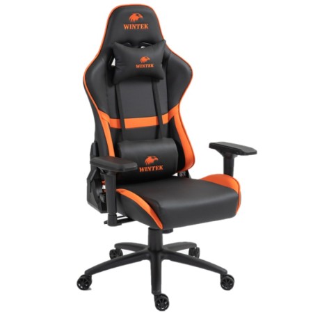 Кресло игровое Wintek YX-8045-4D черный/оранжевый