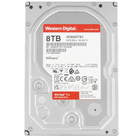 8 ТБ Жесткий диск Western Digital Red Pro (WD8005FFBX) серый