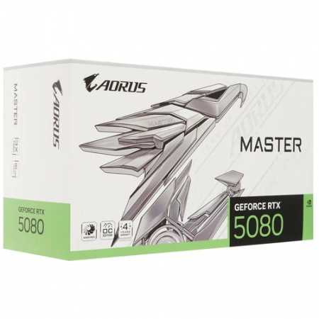 Видеокарта GIGABYTE GeForce RTX 5080 AORUS MASTER ICE (GV-N5080AORUSM ICE-16GD) белый
