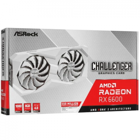 Видеокарта ASRock AMD Radeon RX 6600 Challenger White (RX6600 CLW 8G) белый