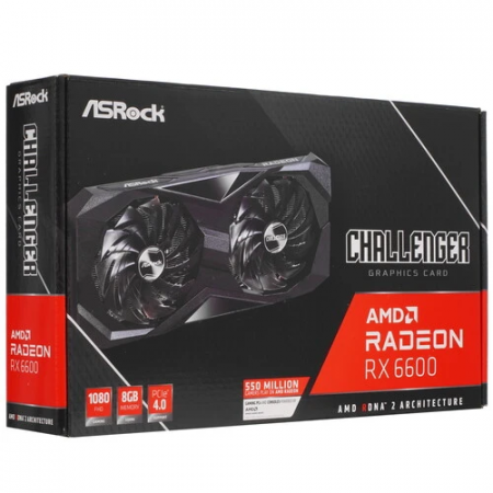 Видеокарта ASRock AMD Radeon RX 6600 Challenger D (RX6600 CLD 8G) чёрный