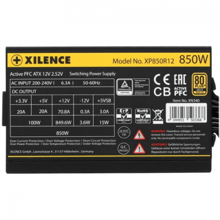 Блок питания Xilence Gaming series XN340 850W (XP850R12) черный