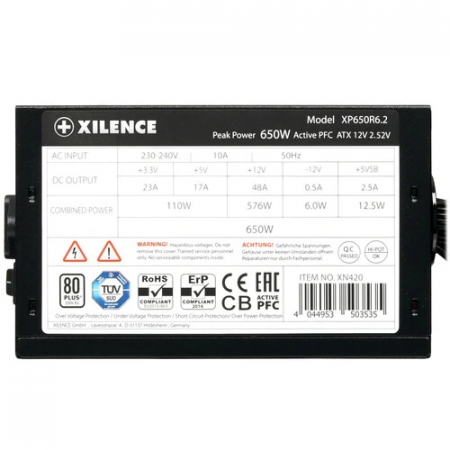 Блок питания Xilence Performance C+ XN420 650W (XP650R6.2) черный