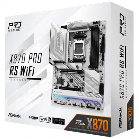 Материнская плата ASRock X870 Pro RS WiFi белый