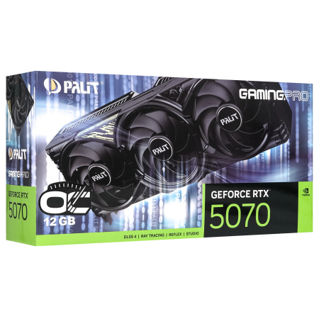 Видеокарта Palit GeForce RTX 5070 GamingPro OC (NE75070T19K9-GB2050A) 12 Гб черный