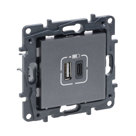 Розетка встраиваемая Legrand Niloe Step (863440) серый