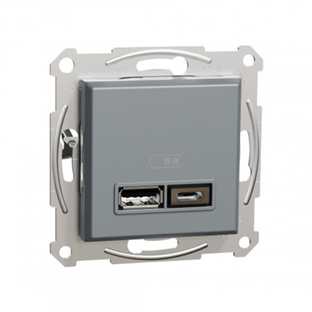 Розетка встраиваемая Schneider Electric Asfora (EPH2700362) серый