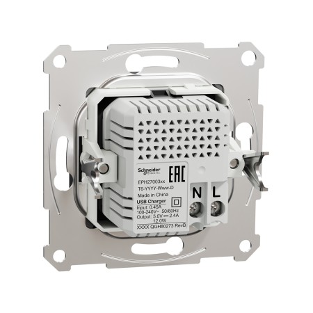 Розетка встраиваемая Schneider Electric Asfora (EPH2700371) серый