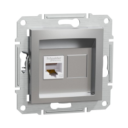 Информационная розетка Schneider Electric Asfora (EPH4300161) серебристый