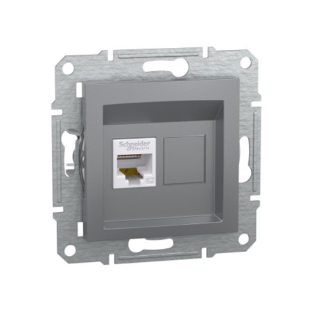 Информационная розетка Schneider Electric Asfora (EPH4300162) серебристый