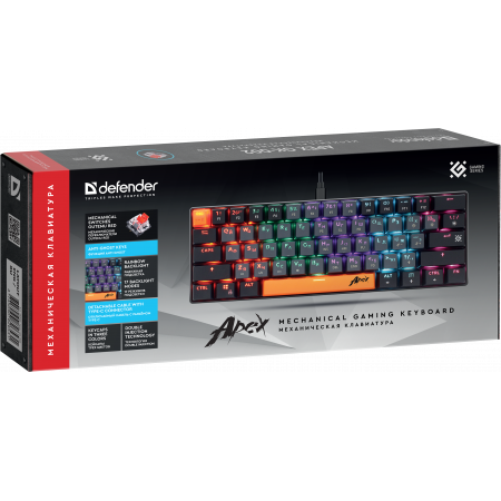 Клавиатура проводная Defender Apex GK-002 (45002) серый