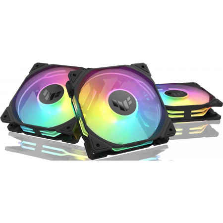 Комплект вентиляторов ASUS TUF GAMING TR120 ARGB REVERSE BLACK 3IN1 (TUF GAMING TR120 ARGB REVERSE BLACK) 3шт черный