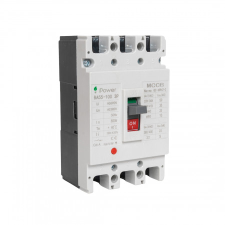 Автоматический выключатель iPower ВА55-100 (AM1-100L) 80 A белый