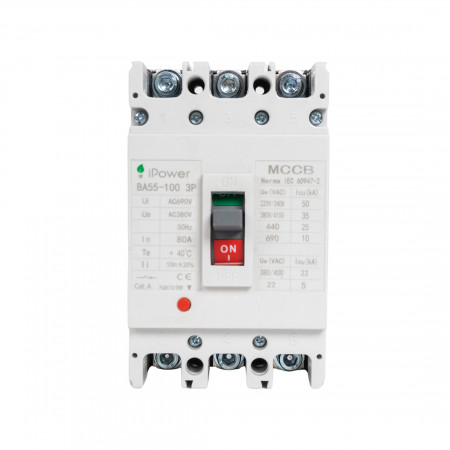 Автоматический выключатель iPower ВА55-100 (AM1-100L) 80 A белый