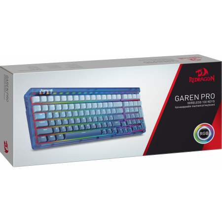 Клавиатура проводная + беспроводная Redragon Garen Pro (71745) синий