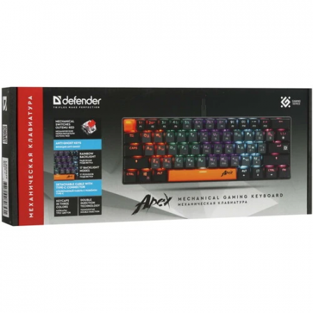 Клавиатура проводная Defender Apex GK-002 (45003) черный