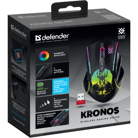 Мышь беспроводная Defender Kronos GM-695 (52695) черный