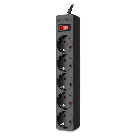 Сетевой фильтр SVEN SF-05E (SV-021559) черный 1.8 м