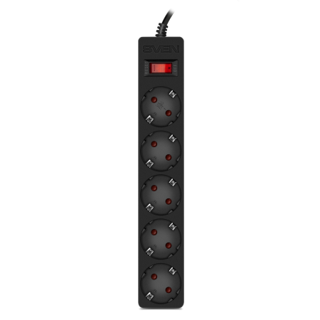 Сетевой фильтр SVEN SF-05E (SV-021559) черный 1.8 м