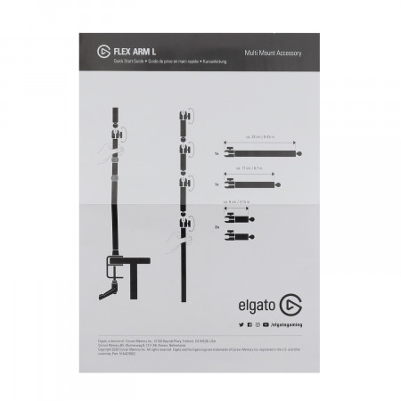 Штатив Elgato Multi Mount Flex Arm Kit Flex Arm L (10AAC9901) черный