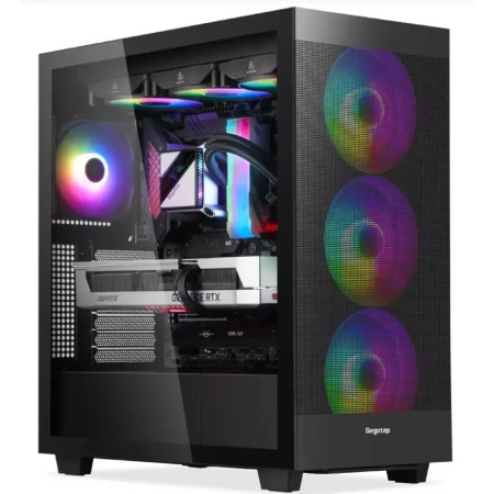 Корпус SEGOTEP Memphis-Flow Glass (Memphis-Flow Glass white) черный
