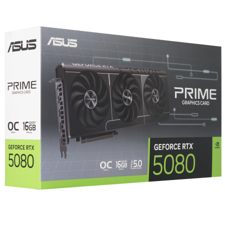 Видеокарта ASUS GeForce RTX 5080 PRIME OC Edition (PRIME-RTX5080-O16G) 16 Гб черный