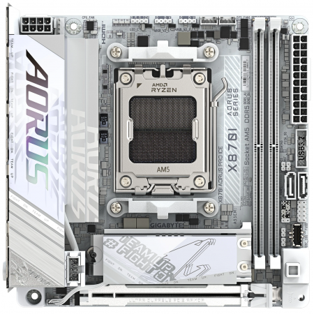 Материнская плата GIGABYTE X870I AORUS PRO ICE белый