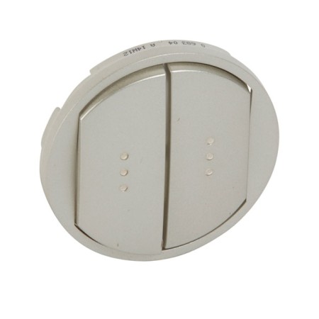 Выключатель лицевая панель с подсветкой Legrand Celiane 068304 2х клавишный титановый