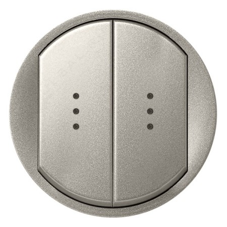 Выключатель лицевая панель с подсветкой Legrand Celiane 068304 2х клавишный титановый