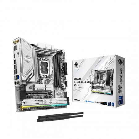 Материнская плата ASRock B860M STEEL LEGEND WIFI белый