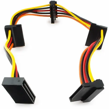 Кабель SATA - 4 HDD Cablexpert CC-SATAMF-03 0.4м черный