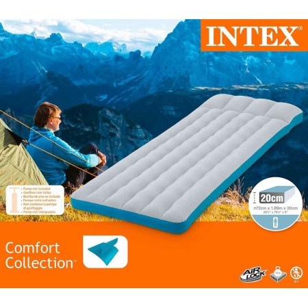 Матрас надувной Intex Camping Mat (67998) сине-белый 189х72х20см (без насоса)