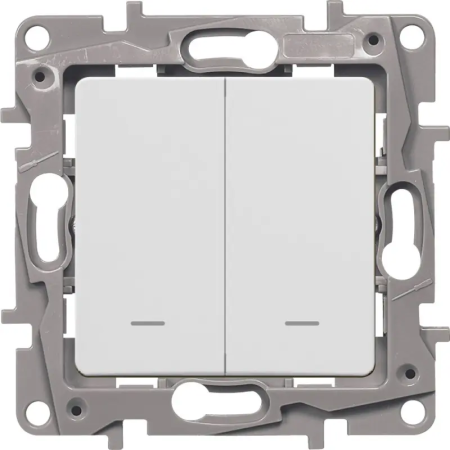 Выключатель с подсветкой Legrand Etika 672204 2х клавишный белый