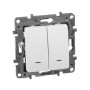 Выключатель с подсветкой Legrand Etika 672204 2х клавишный белый