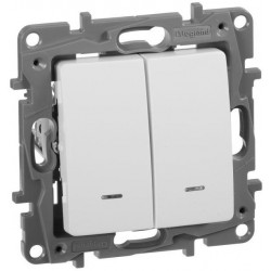 Выключатель Legrand Etika 672204 2 клавишный белый