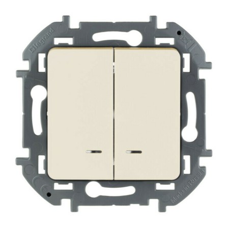 Выключатель с подсветкой Legrand Inspiria 673631 2х клавишный слоновая кость