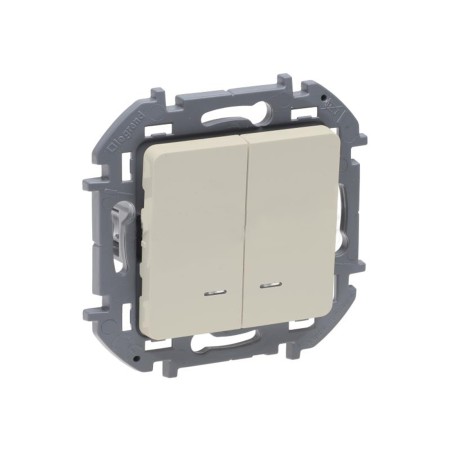 Выключатель с подсветкой Legrand Inspiria 673631 2х клавишный слоновая кость