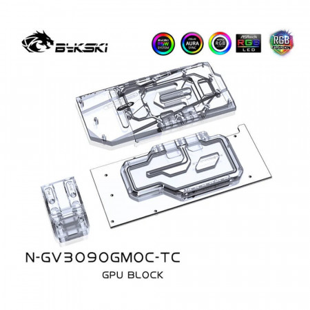 Водоблок для GPU Bykski N-GV3090GMOC-TC-V2 прозрачный