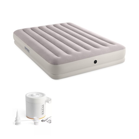 Матрас надувной INTEX Prestige Mid-Rise Queen (64179) серый 203х152х30см