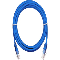 Патч-корд UTP 2хRJ45 NETLAN Кат.5е 4 пары 100МГц (EC-PC4UD55B-BC-PVC-030-BL-10) 3м синий