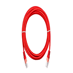 Патч-корд UTP 2хRJ45 NETLAN Кат.5е 4 пары 100МГц (EC-PC4UD55B-BC-PVC-030-RD-10) 3м красный