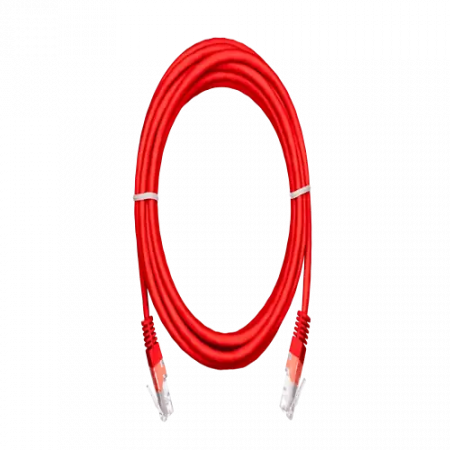 Патч-корд UTP 2хRJ45 NETLAN Кат.5е 4 пары 100МГц (EC-PC4UD55B-BC-PVC-030-RD-10) 3м красный