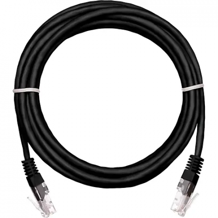 Патч-корд UTP 2хRJ45 NETLAN Кат.5е 4 пары 100МГц (EC-PC4UD55B-BC-PVC-010-BK-10) 1м черный