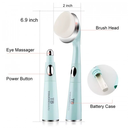 Прибор для ухода за лицом TOUCHBeauty TB-1581 набор 2в1 для лица V2 голубой